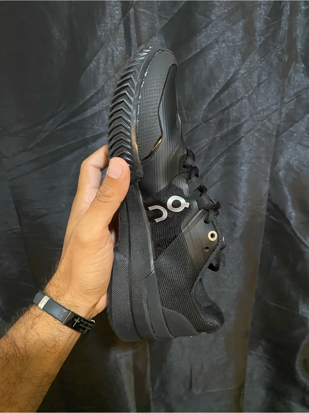 On Running Black Men's Athletic Sneakers with White Logo